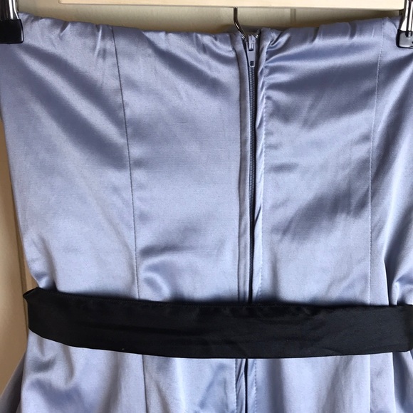 Wishes Metallic Silver Grey Prom Party Dress - Picture 5 of 8